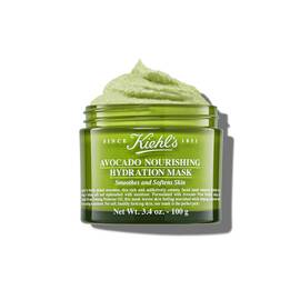 Foto del tarro abierto de Kiehl's Avocado Nourishing Hydration Mask - tamano 100 g