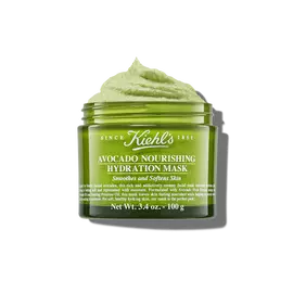Foto del tarro abierto de Kiehl's Avocado Nourishing Hydration Mask - tamano 100 g