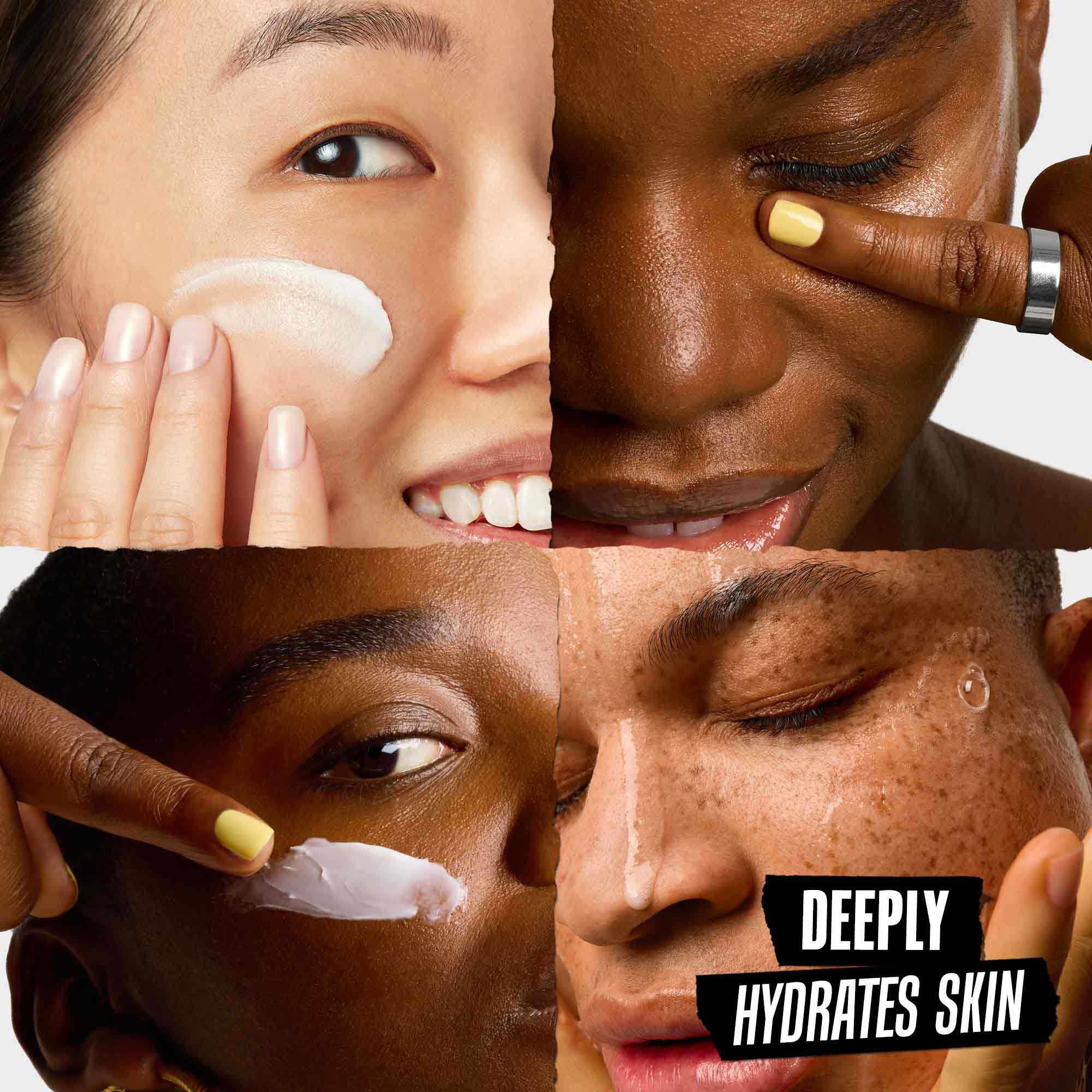  Four models applying Kiehl's formulas to their faces - Deeply Hydrates Skin