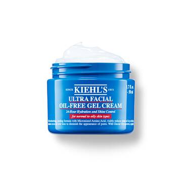 Un tarro de 50 ml de Kiehl's Ultra Facial Oil-Free Gel Cream sobre fondo blanco.