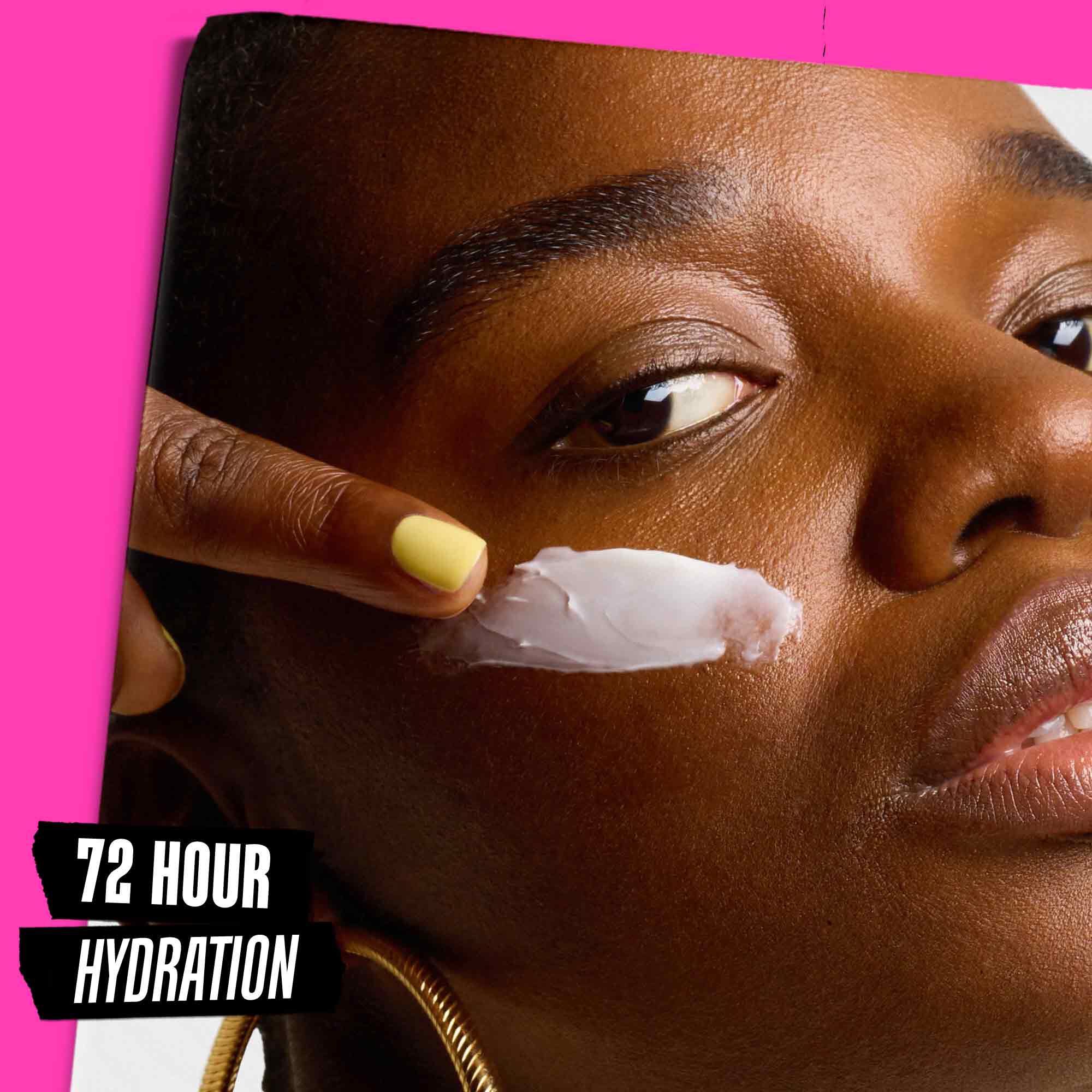 Model with Ultra Facial Cream applied to their face:  72 Hour Hydration 