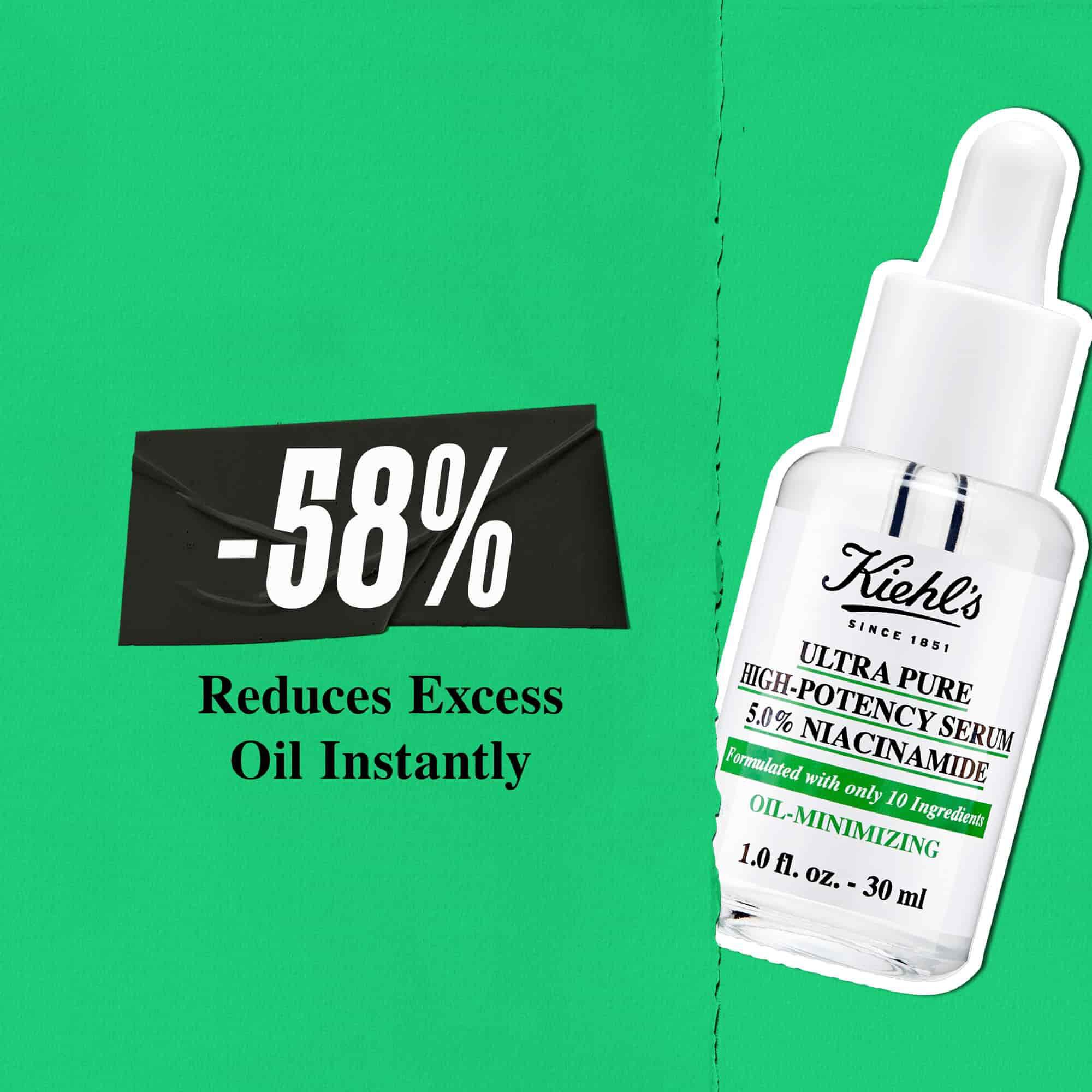 Kiehl's Ultra Pure High-Potency Serum reduce el exceso de grasa en un 58 % al instante