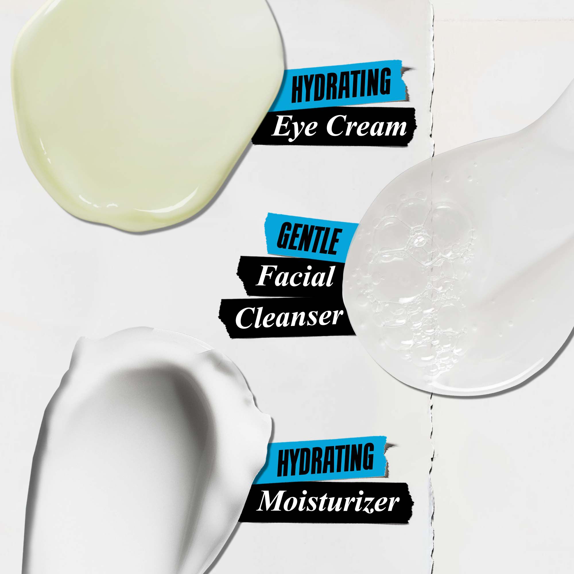 Formula Textures - Hydrating Eye Cream, Gentle Facial Cleanser, Hydrating Moisturizer