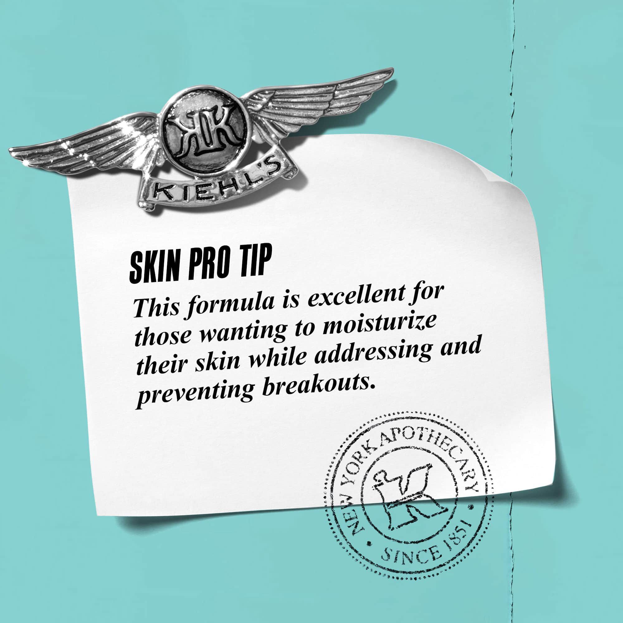 Grafico con el texto: "Consejo profesional: Esta formula es excelente para tratar e hidratar la piel mientras aborda y previene los brotes."