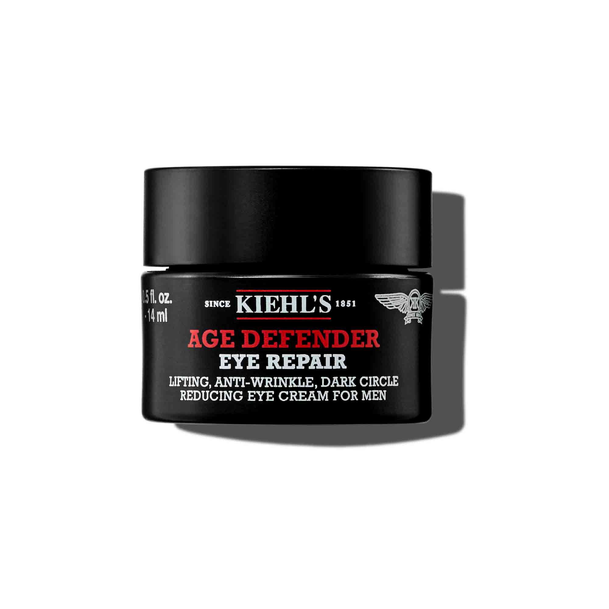 Un tarro de 14 ml de Kiehl's Age Defender Eye Repair sobre fondo blanco.
