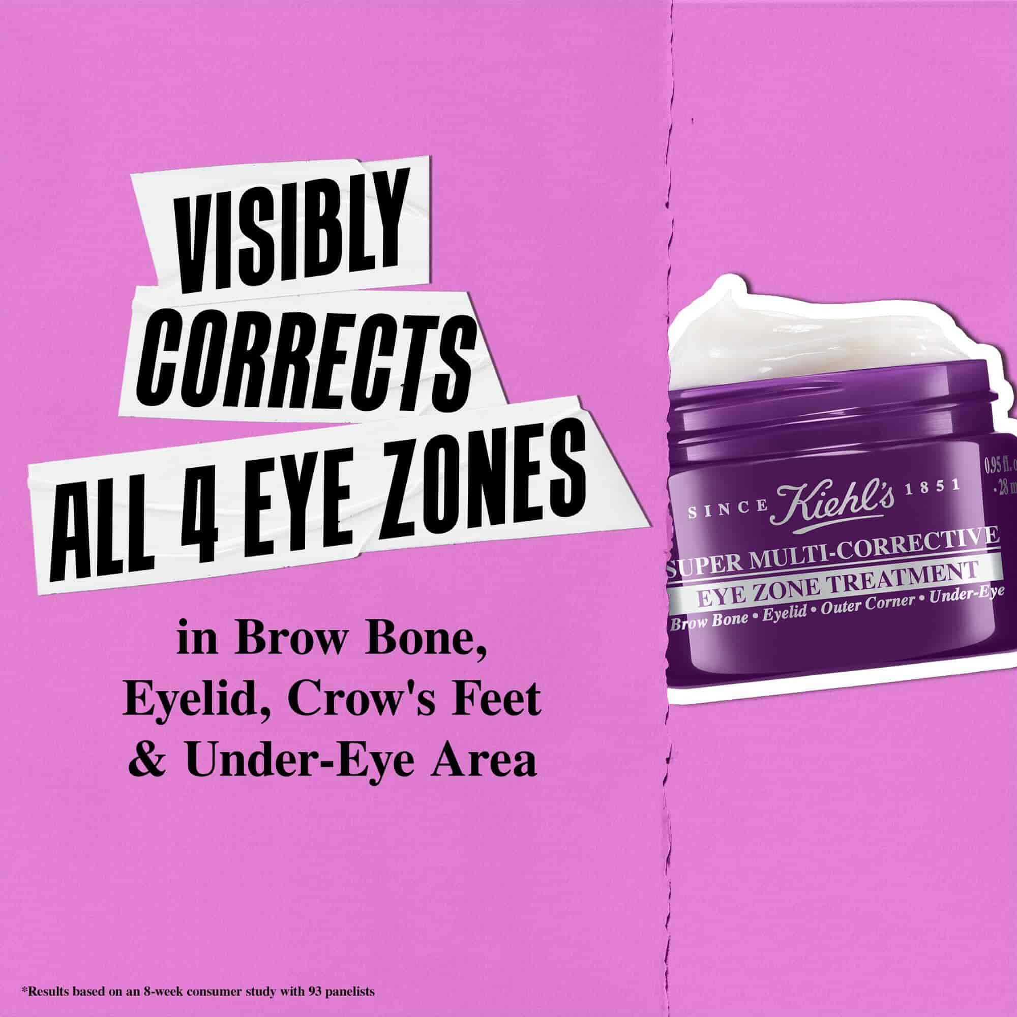 Corrige visiblemente las 4 zonas del contorno de ojos: arco de la ceja, parpado, patas de gallo y zona de las ojeras