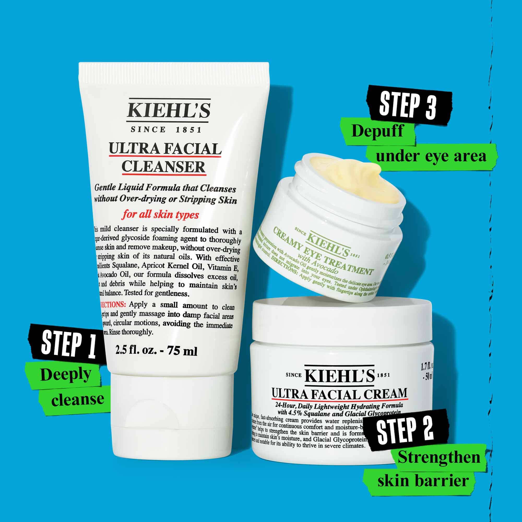 Hydration Un-Limited routine- Deeply Cleanse, Depuff Eye Area, Strengthen Skin Barrier
