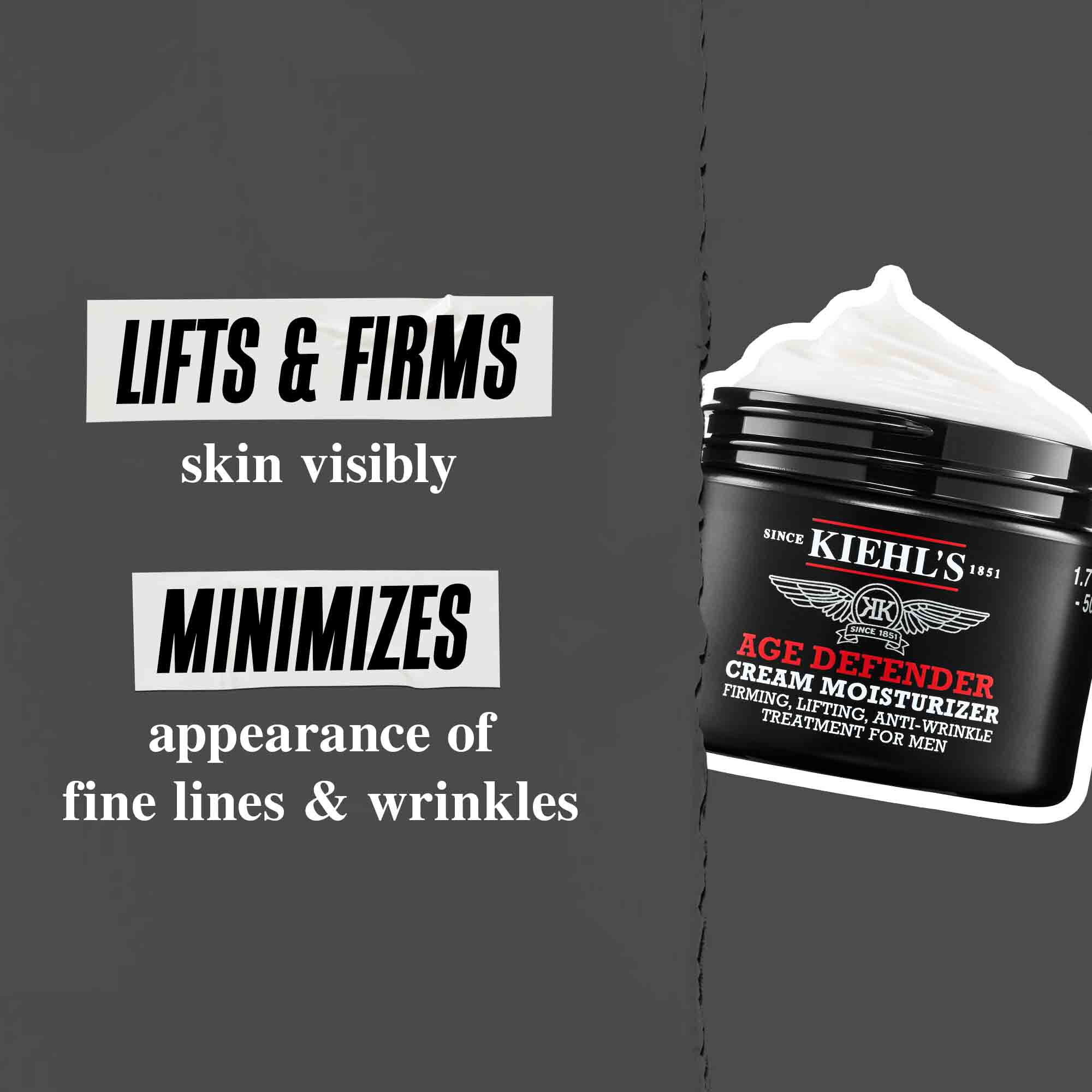 Age Defender Cream Moisturizer: reafirma y tensa la piel visiblemente, minimiza la apariencia de lineas de expresion y arrugas.