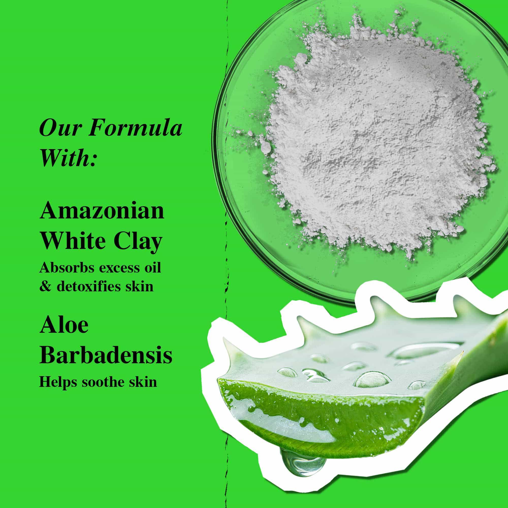 Rare Earth Deep Pore Cleansing Mask ingredient image: Amazonian White Clay, Aloe Barbadensis 