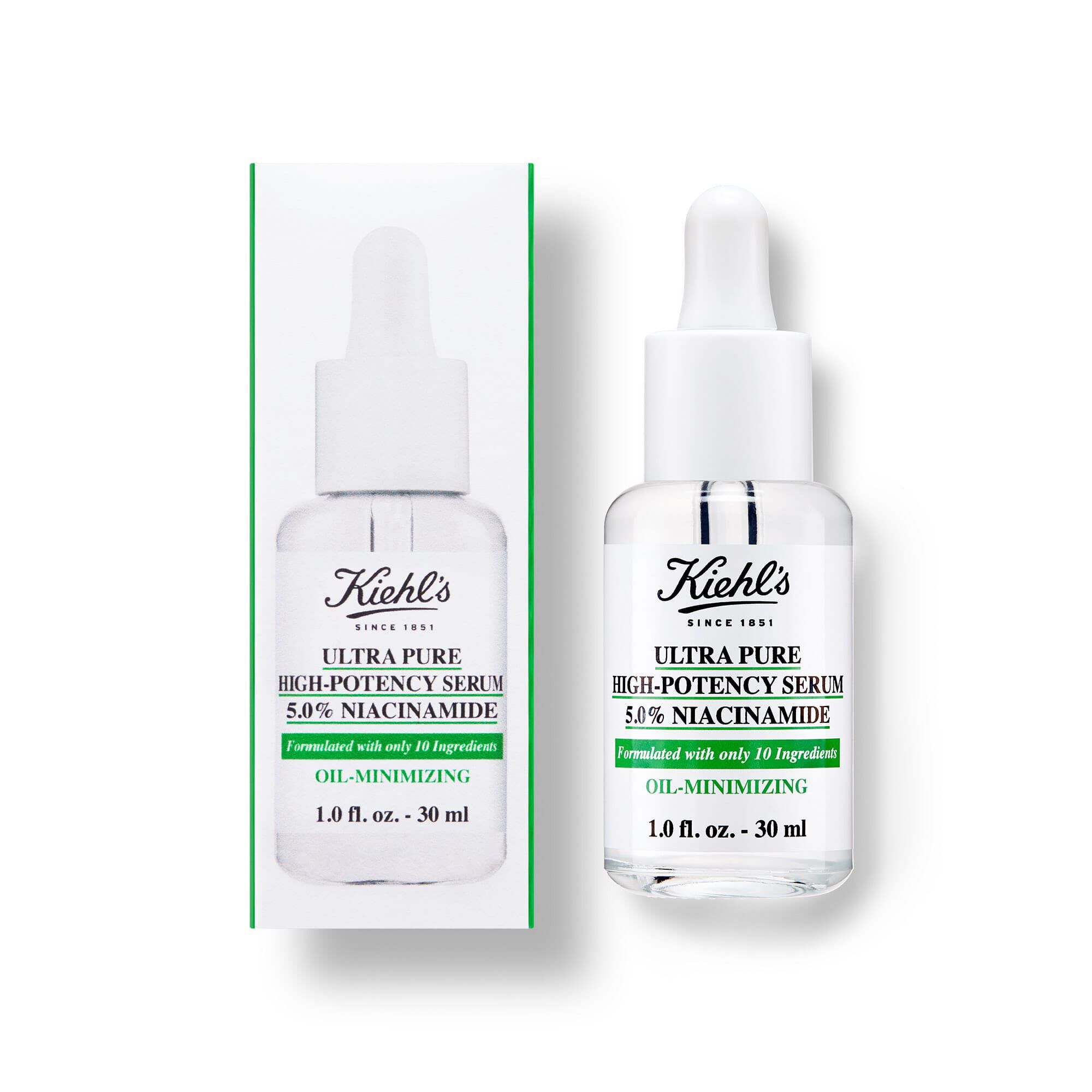 Frasco и caja de Kiehl's Ultra Pure High-Potency Serum 5,0 % Niacinamida