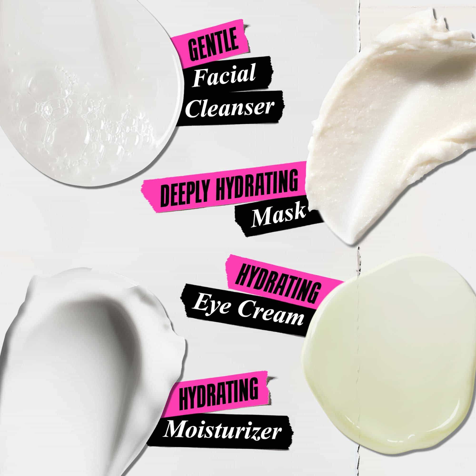 Textures - Gentle Facial Cleanser, Deeply Hydrating Mask, Hydrating Eye Cream, Hydrating Moisturizer 