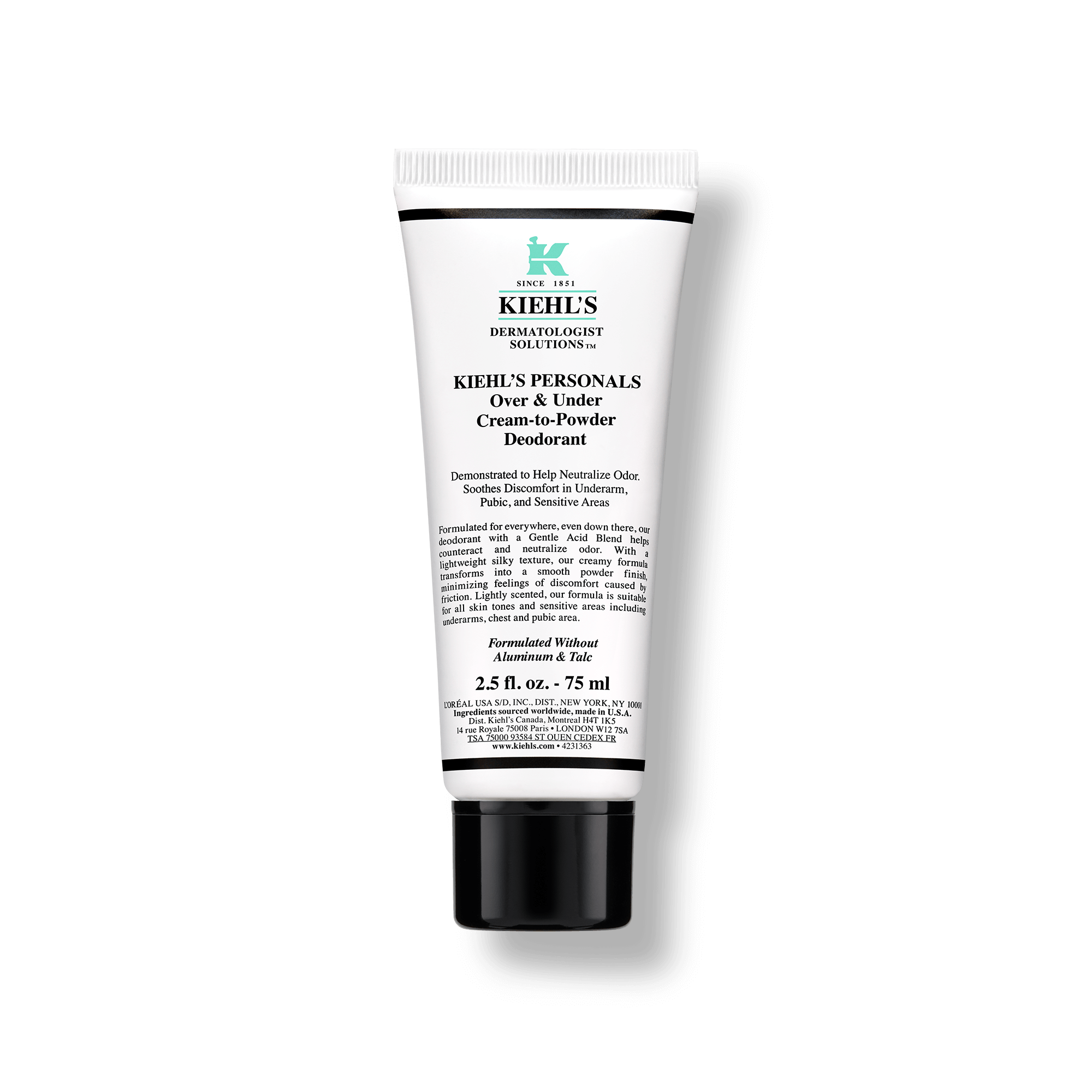 Kiehl's Personals Over & Under Cream-to-Powder Desodorante Zona Íntima 75 ml