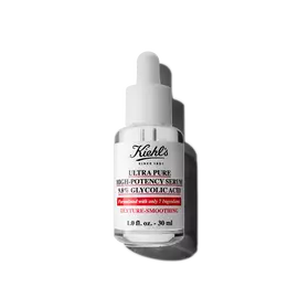 Una botella de 30 ml de Kiehl's Ultra Pure 9.8% Glycolic Acid Serum sobre fondo blanco.