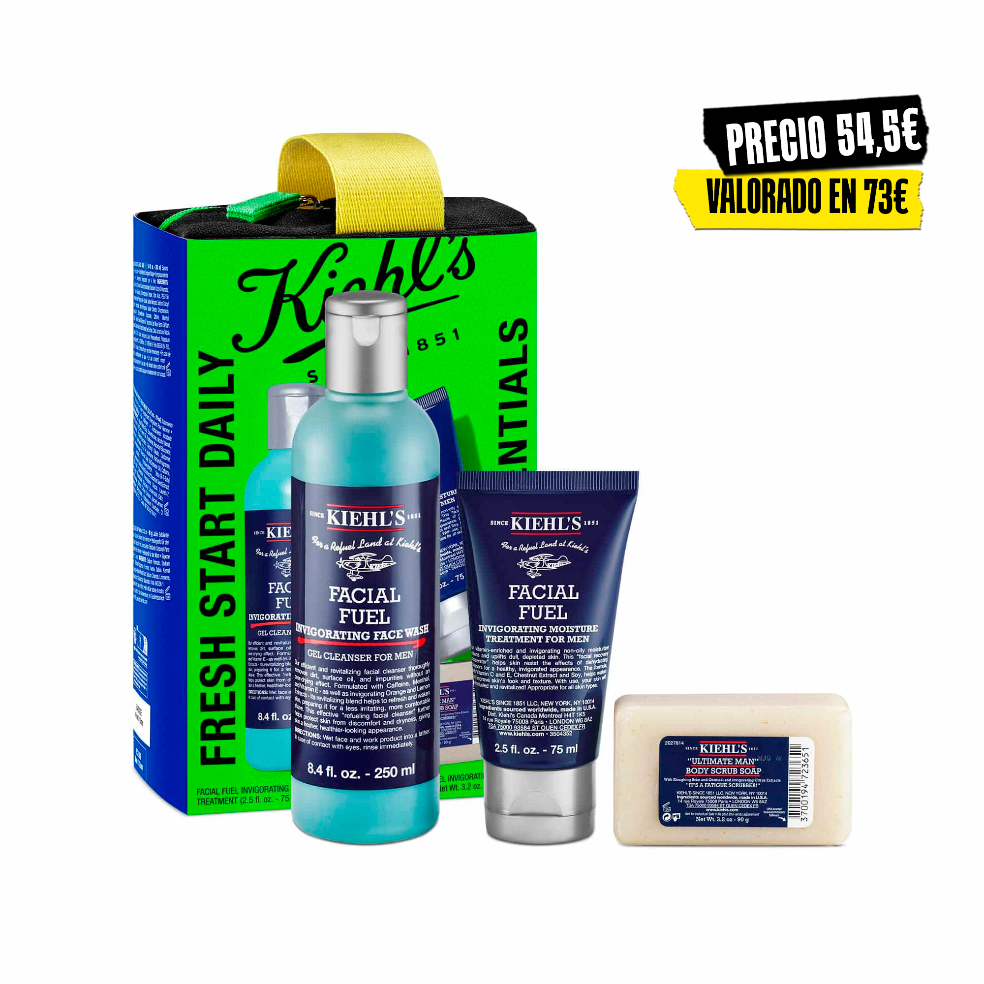 Kiehl%27s Fresh Start Men%27S Essentials: Pack belleza hombre Set