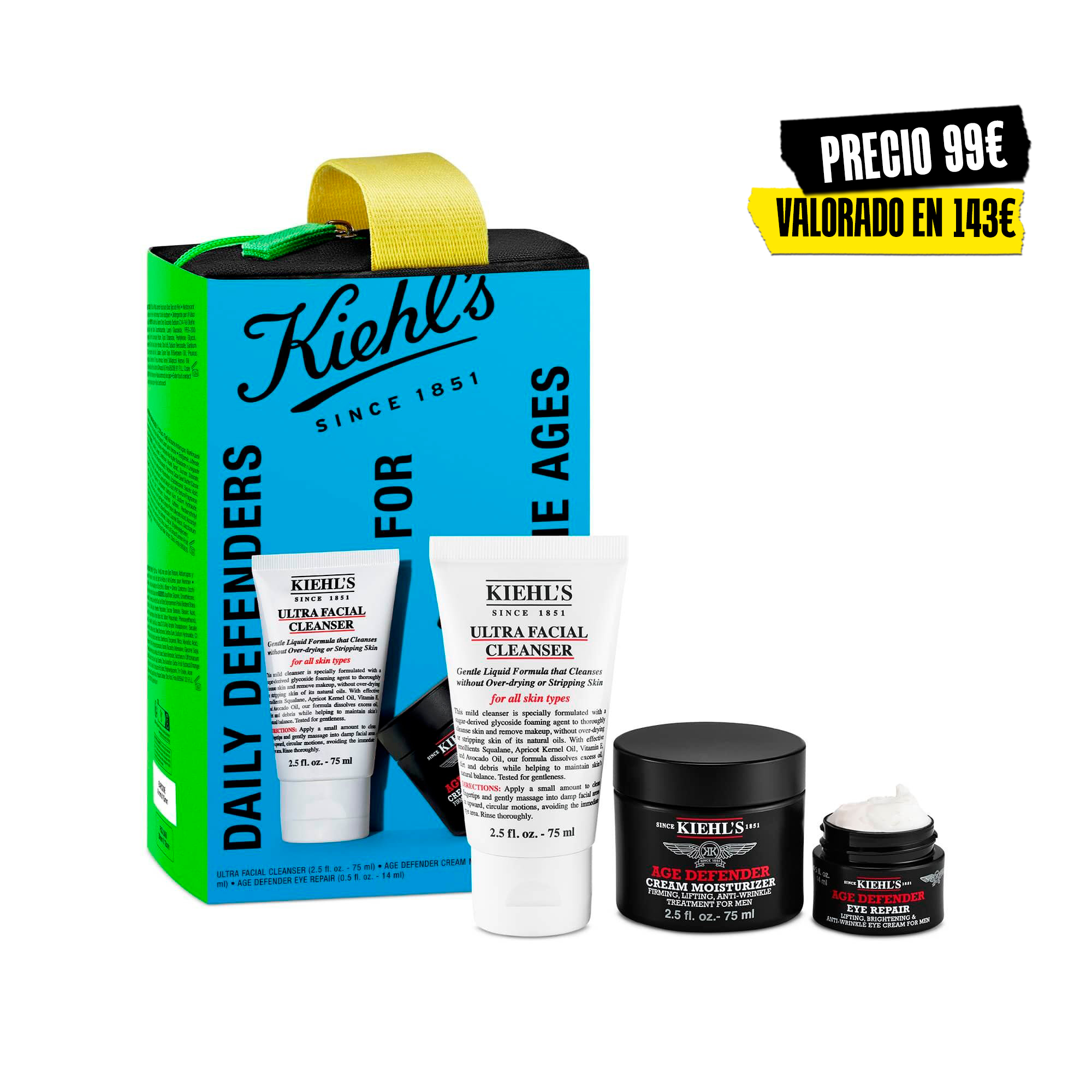 Kiehl%27s Daily Defenders for the Ages: Pack antiedad para hombre Set