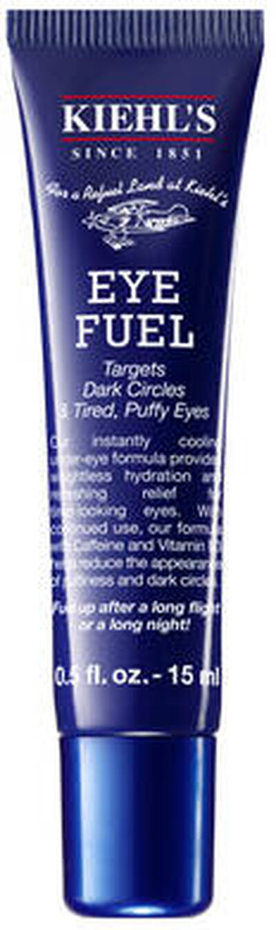 Tubo de crema para el contorno de los ojos Eye Fuel de Kiehl's, disenado para reducir ojeras y la fatiga ocular.