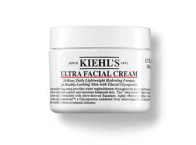 Crema hidratante facial Kiehl's, ligera y efectiva, disenada para una piel sana con extracto de glaciares.