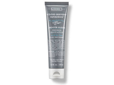 Lotion de afeitar Smooth Glider de Kiehl's en tubo gris, disenado para todo tipo de pieles. 150 ml.