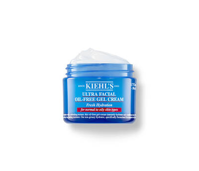 Crema en gel sin aceite de Kiehl's, envase azul, ideal para una hidratacion fresca en pieles normales a grasas.