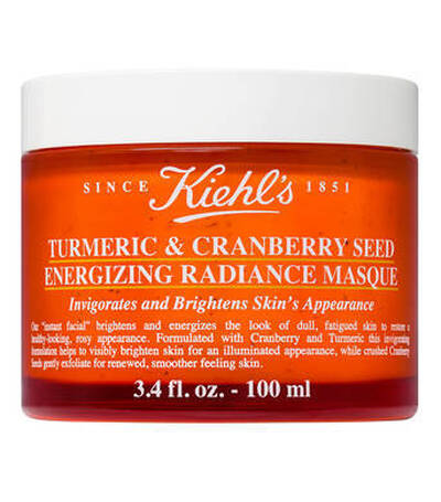 Mascarilla facial de Kiehl's con curcuma y semillas de arandano, 100 ml, disenada para revitalizar y iluminar la piel.