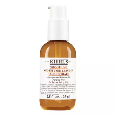 Botella de 75 ml de aceite suavizante sin aclarado de Kiehl's, ideal para cabello seco y frizz.