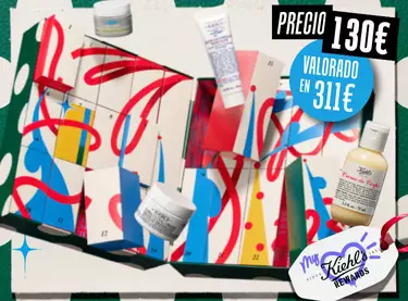 Calendario de Adviento Kiehl's abierto con productos: precio 130€ y valorado en 311€