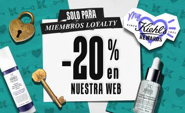 Promocion de My Kiehl's Rewards: -20% en la web exclusivo para miembros del programa de fidelidad.