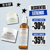 Promocion de Kiehl's: descuento del 30% por comprar 3 productos y del 35% por comprar 4, del 10 al 14 de septiembre.