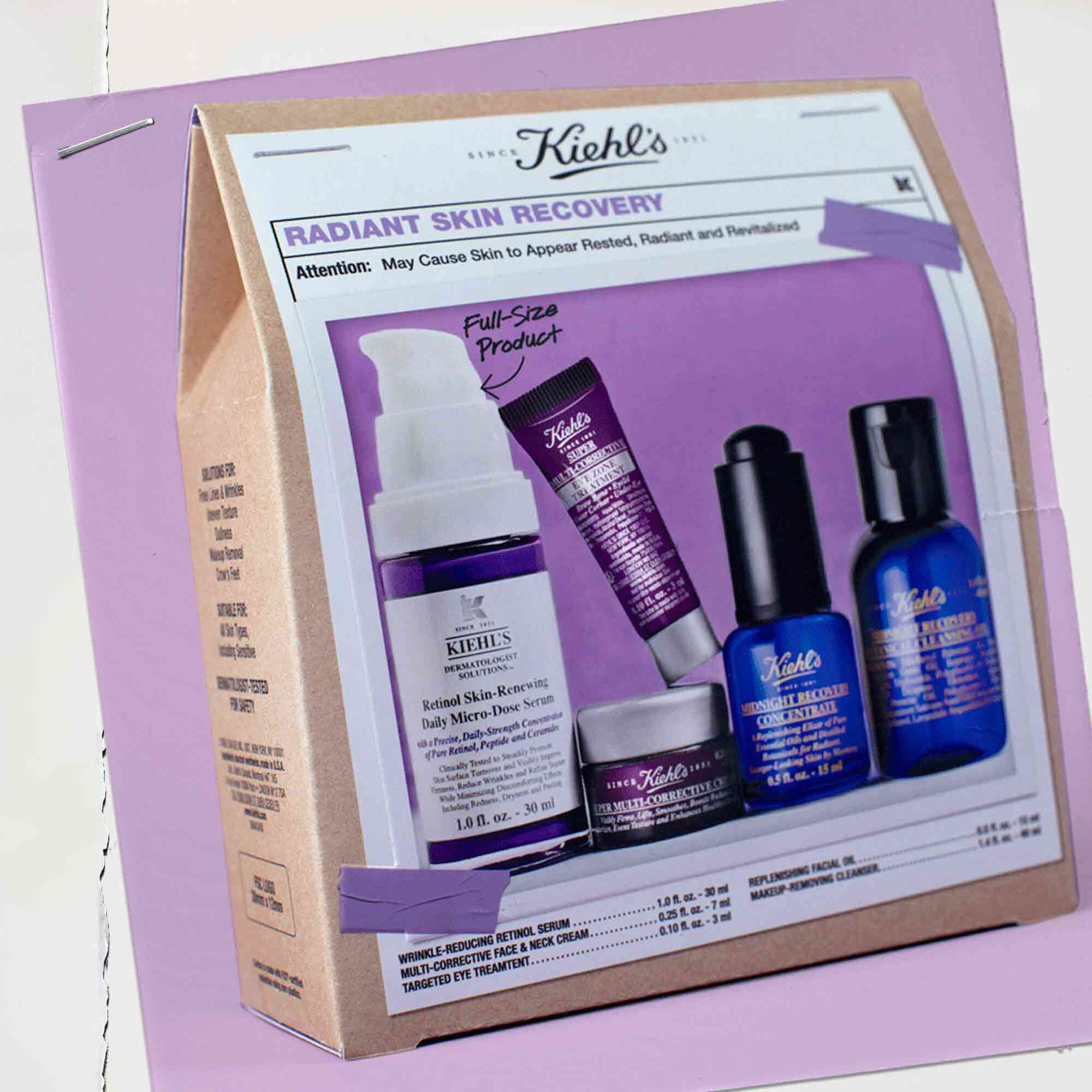 Video of Kiehl's Top Shelf Treatments Gift Set with included formulas