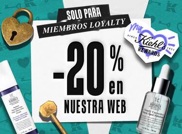 Promocion de My Kiehl's Rewards: -20% en la web exclusivo para miembros del programa de fidelidad.