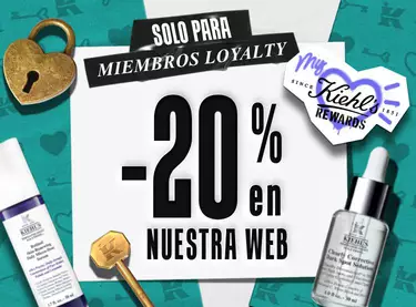 Promocion de My Kiehl's Rewards: -20% en la web exclusivo para miembros del programa de fidelidad.