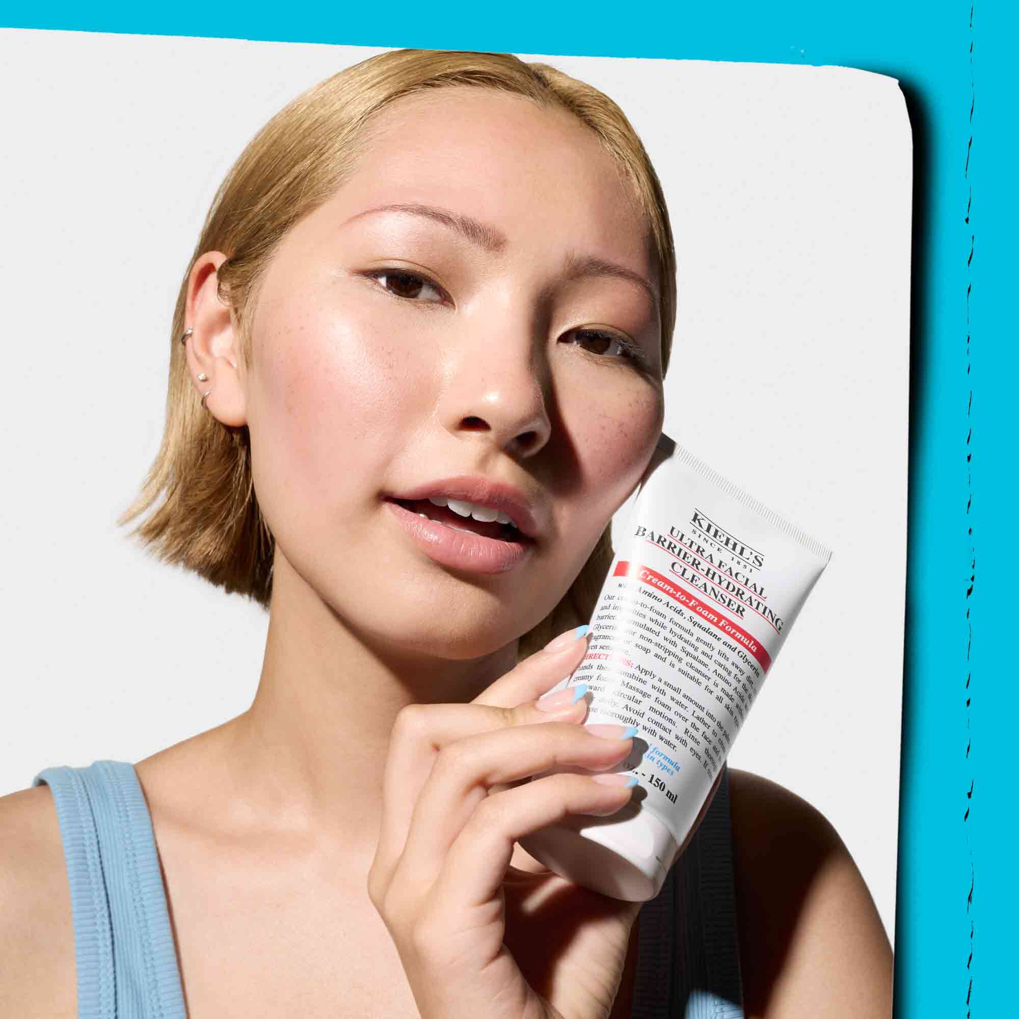 Kiehl's Ultra Facial Barrier- Hydrating Cleanser How To Use Steps​