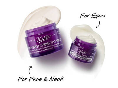 Crema correctora de Kiehl's, en su envase, enfocada para el rostro, cuello y zona del contorno de ojos.