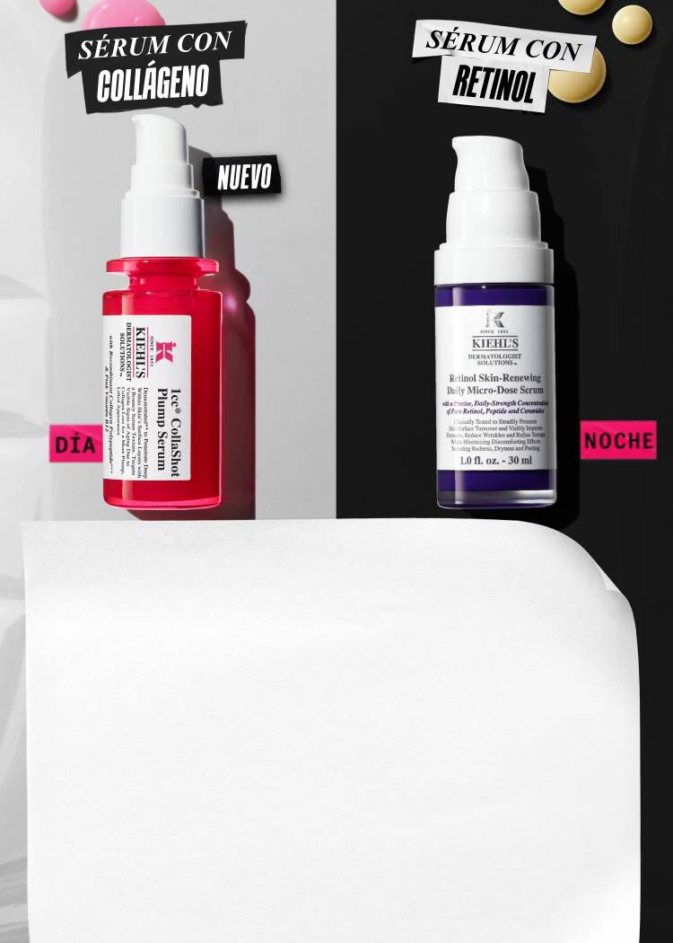 Serum CollaShot con colageno para el dia y Serum con Retinol para la noche de Kiehl's