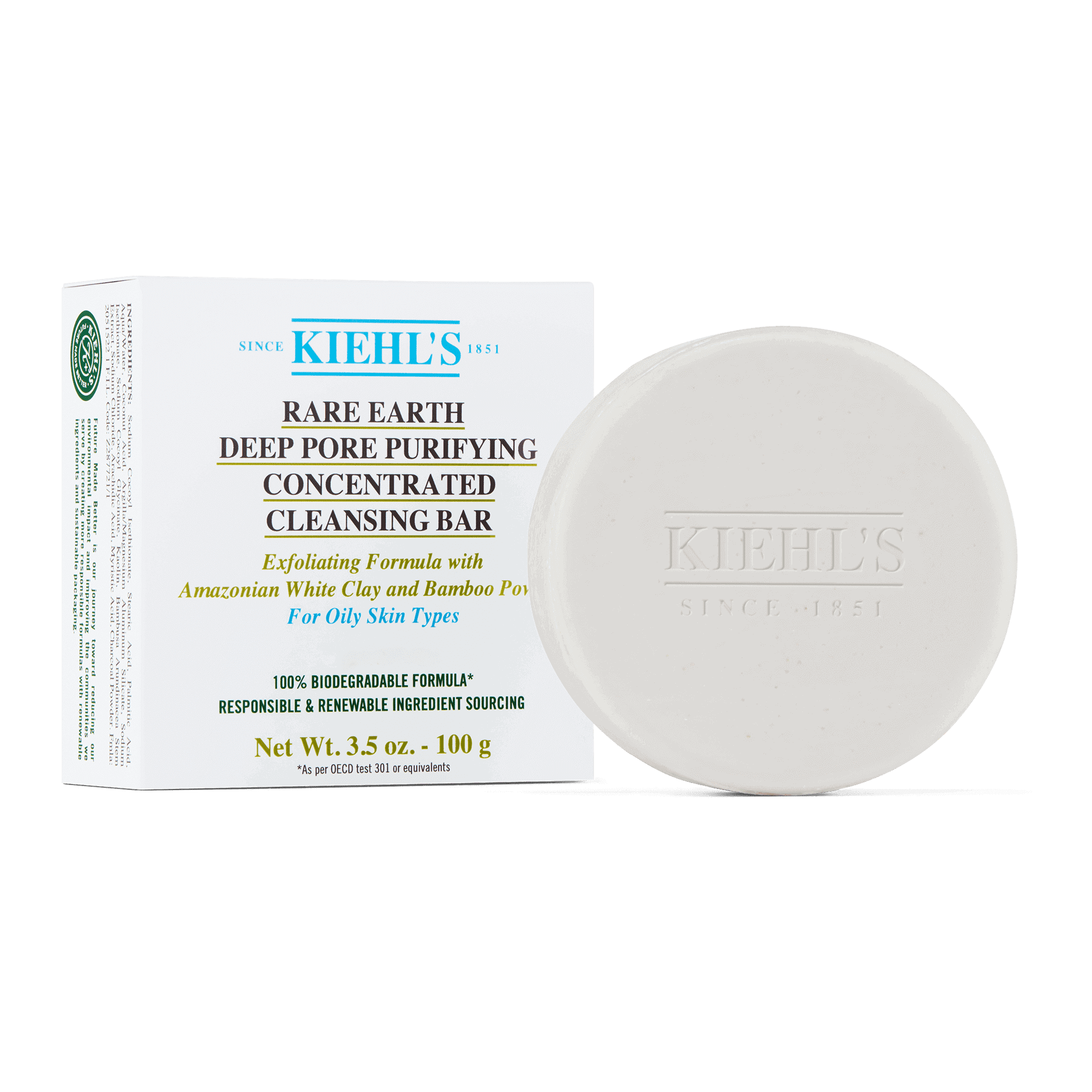 Kiehl's Rare Earth Deep Pore Purifying Concentrated Cleansing Bar 100 g