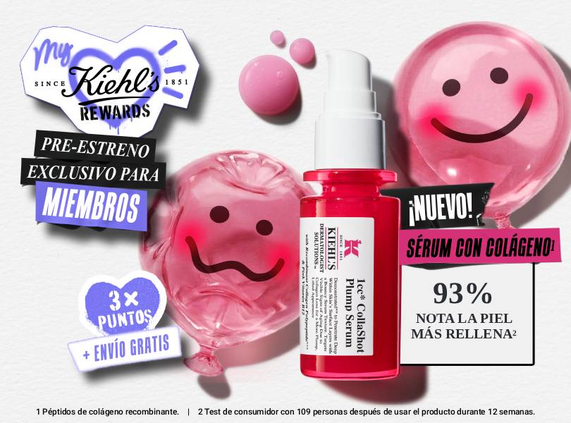 Sérum con colágeno CollaShot de Kiehl's: pre-estreno exclusivo para miembros con triple de puntos y envío gratis hasta el 9/8.